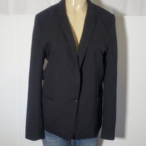 Banana Republic Black 95% Wool Single Button Blazer Women's Size 12